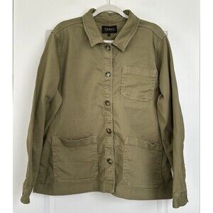 Quince Womens Organic Comfort Stretch Chore Jacket Size XL Green Cotton